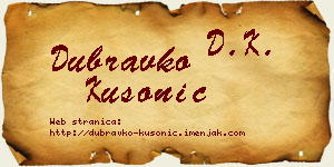 Dubravko Kusonić vizit kartica